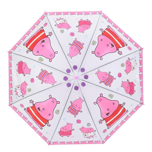 Детский зонтик "Бегемотик" MK 5793(Pink) длина 65,5 см, трость 60 см, диаметр 84 см