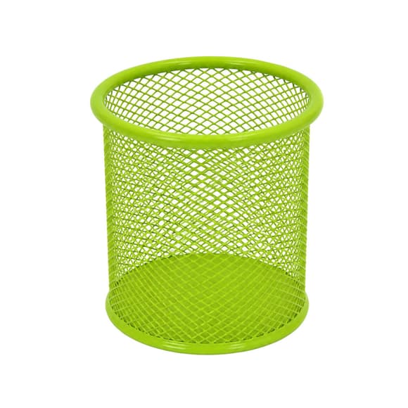 Стакан для ручек 562001-Green металлический, круглый, 9,5х7,5см