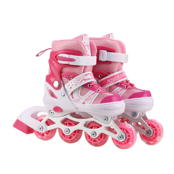 Роликові ковзани RL2503(Pink) колеса PVC, розмір L (38-41), зі світлом