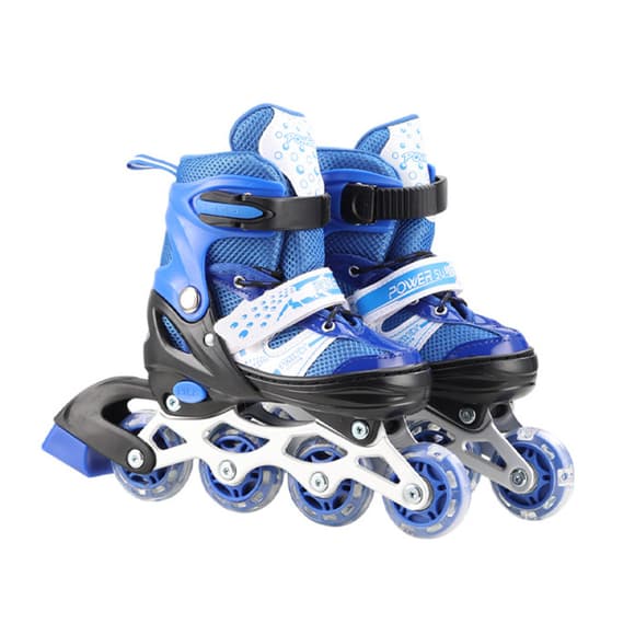 Роликовые коньки RL2503(Blue) колеса PVC, размер L (38-41), со светом
