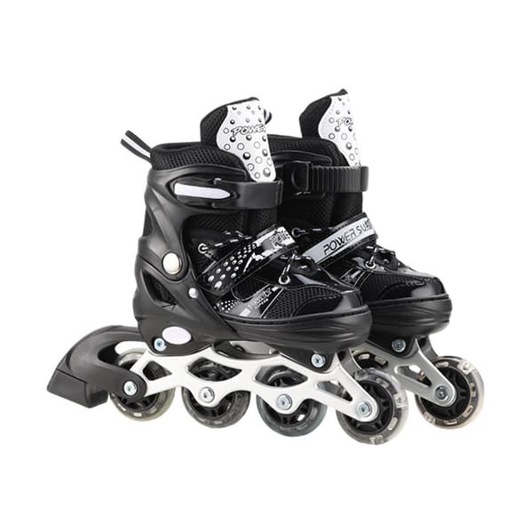 Роликовые коньки RL2503(Black) колеса PVC, размер L (38-41), со светом