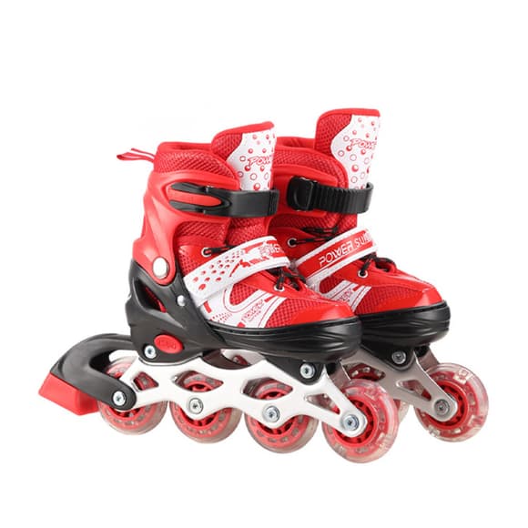 Роликовые коньки RL2501(Red) колеса PVC, размер S (30-33), со светом