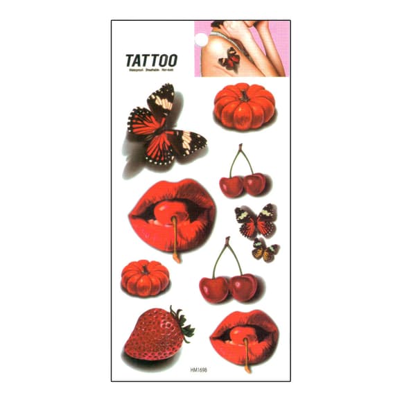 Временная татуировка "Вишня и бабочки Tattoo" 1020-HM1698