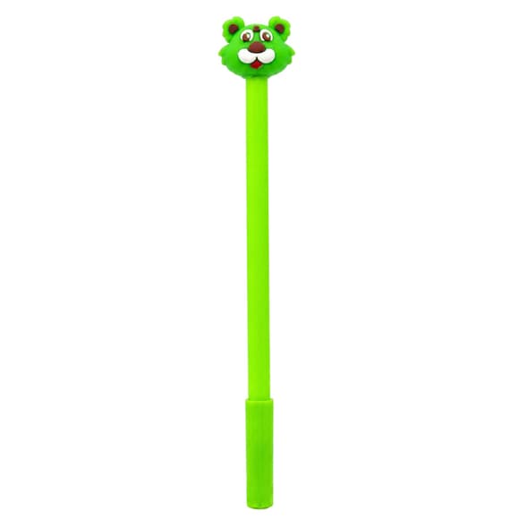 Ручка детская с игрушкой "Тигр" C0117-V(Green) гелевая, синяя