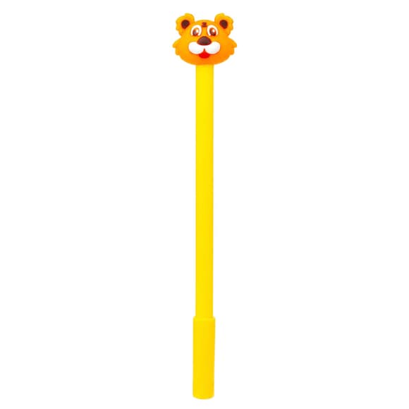 Ручка детская с игрушкой "Тигр" C0117-V(Yellow) гелевая, синяя