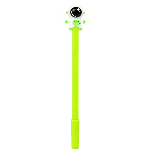 Ручка детская с игрушкой "Spaceman" A007(Green) гелевая, синяя