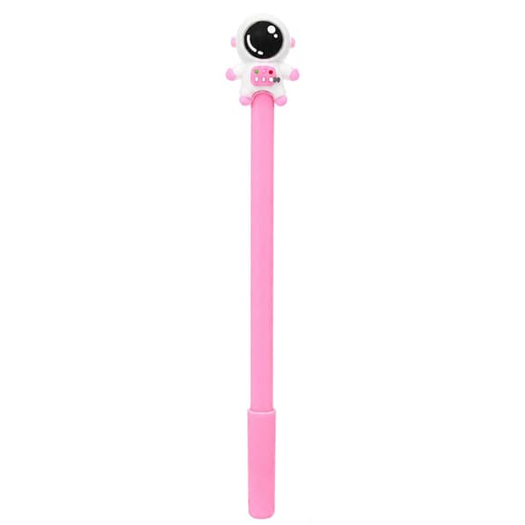 Ручка детская с игрушкой "Spaceman" A007(Pink) гелевая, синяя