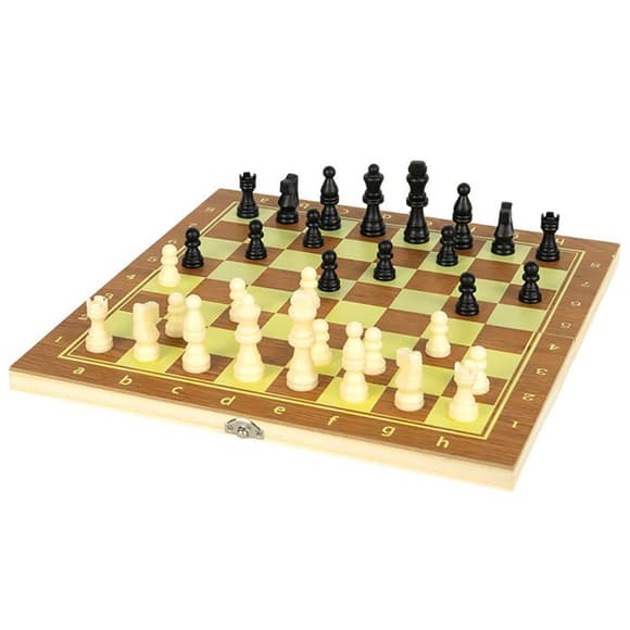 Настольная игра "Шахматы, шашки и нарды 3 в 1" 624А с доской 40х40 см