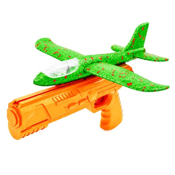 Ігровий набір Літак на запуску TD202375(Green-Orange) 23 см, зі світлом