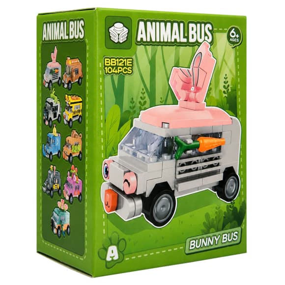 Дитячий конструктор Bunny Bus BB121E-A серії "Animal Bus", 104 деталі