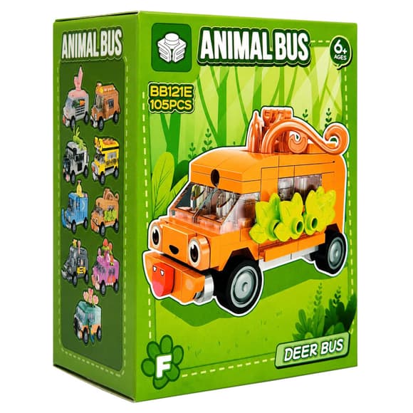 Дитячий конструктор Deer Bus BB121E-F серії "Animal Bus", 105 деталей