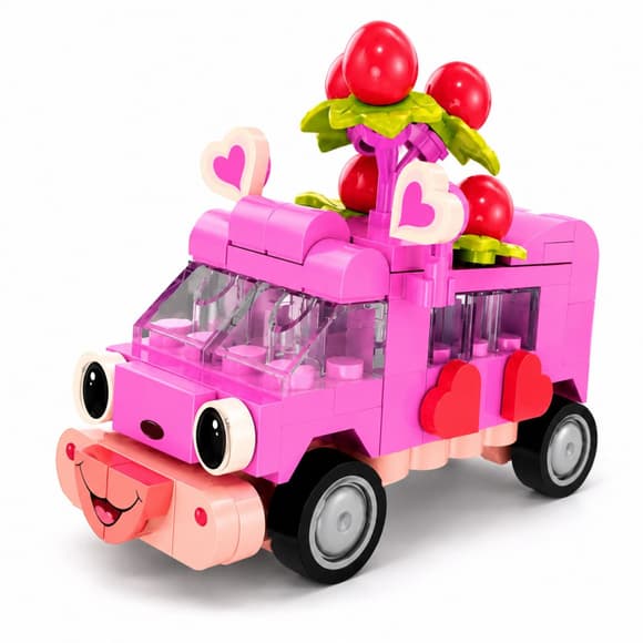 Дитячий конструктор Pink Bear Bus BB121E-H серії "Animal Bus", 112 деталей