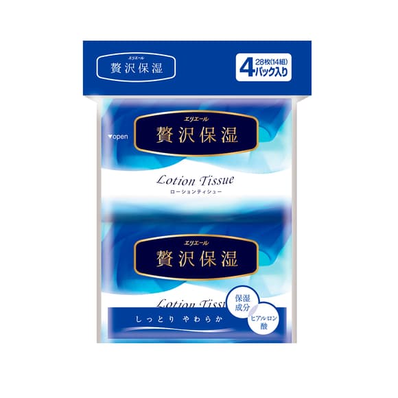 Хусточки Папер. Екстразаспокійливі Elleair Premium Lotion (4 Киш.Упак*12 Шт)