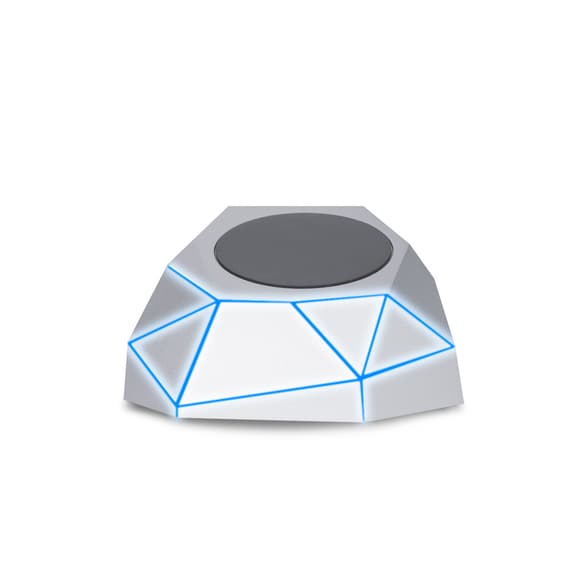 Беспроводное Зарядное Устройство Xoopar - Geo Dock (Серебристое С Синей Led-Подсветкой)