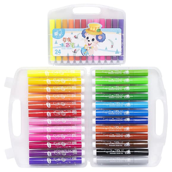 Набір фломастерів "Water color pen" 229-24(Blue) 24 кольори, у пластиковому боксі