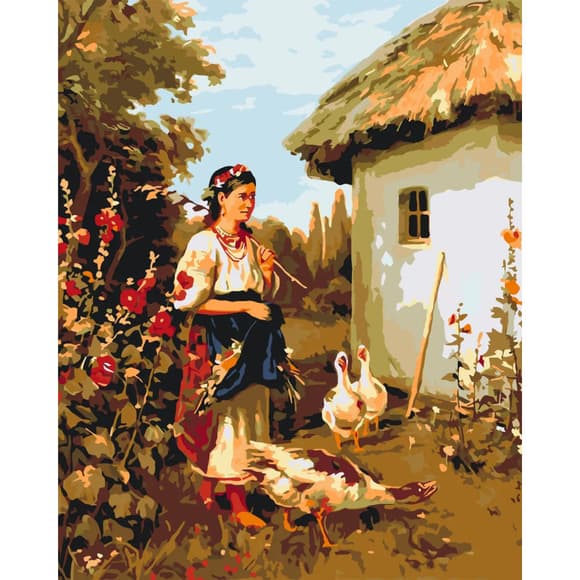 Картина за номерами "Українське село" LW3161, 40х50 см
