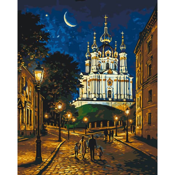 Картина за номерами "Вечірній Київ" LW3473, 40х50 см
