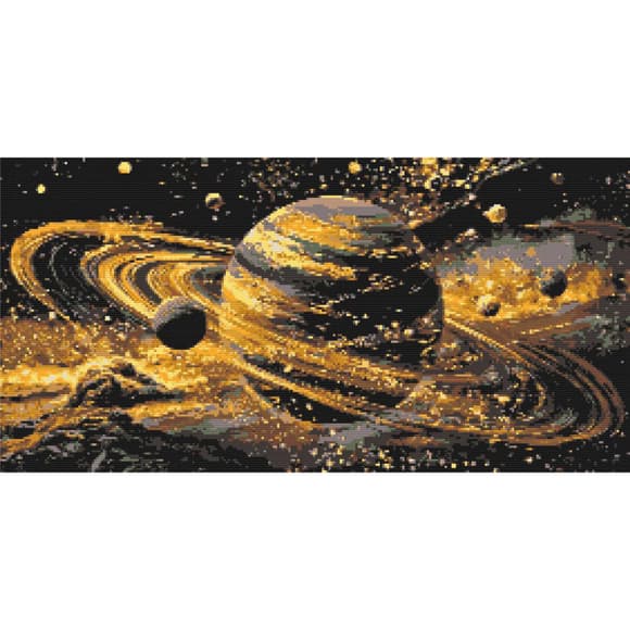 Алмазна мозаїка "Космос. Сяйво планет" OD5188, 40х80 см