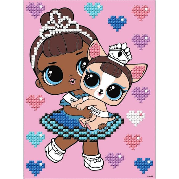 УЦІНКА! Алмазна мозаїка "LOL Surprise! Miss Baby With Miss Puppy" Ідейка AML1201-UC, 15x20 см