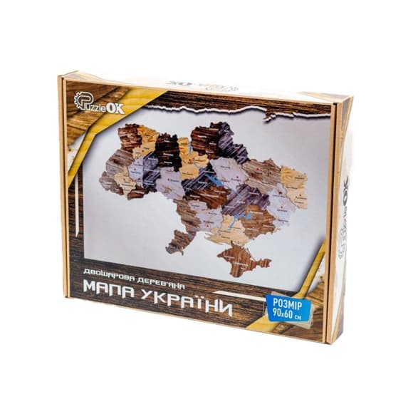 УЦЕНКА!!! Деревянный пазл "Карта Украины" PuzzleOK Арт-90609-UC 60х90 см
