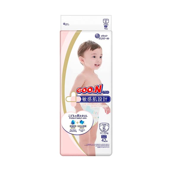 Подгузники Goo.N Plus для детей (размер 5(XL), 12-20 кг, 42 шт)