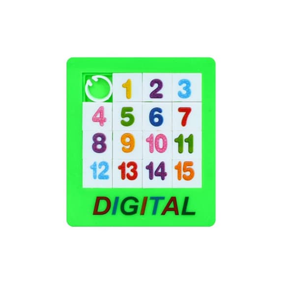 Логічна гра "П'ятнашки" 1376-B(Green) від 1 до 15 зелений