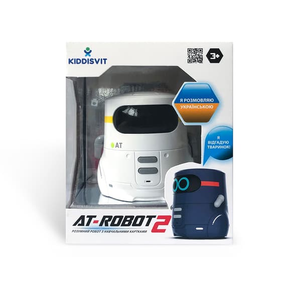 Умный робот с сенсорным управлением и обучающими карточками - AT-ROBOT 2 (белый)