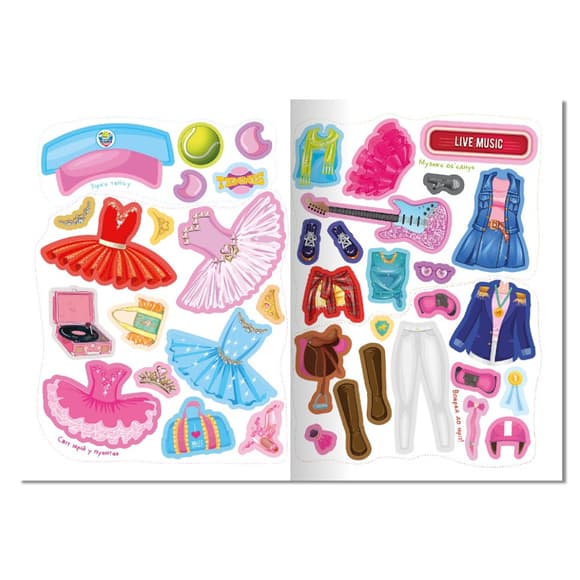 Книга-одягалка з наліпками "Girls’ hobbies" LS-03-02 серія "Dress Up"