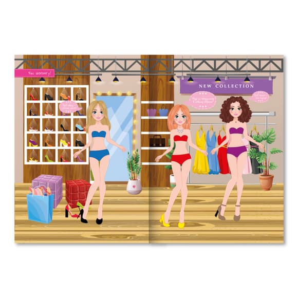 Книга-одягалка з наліпками "Stylish Girls" LS-03-03 серія "Dress Up"