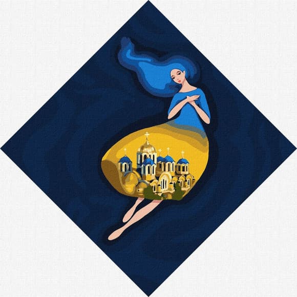 УЦІНКА! Картина за номерами "Берегиня Володимирська" Ідейка KHO4913-UC, 30х30 см