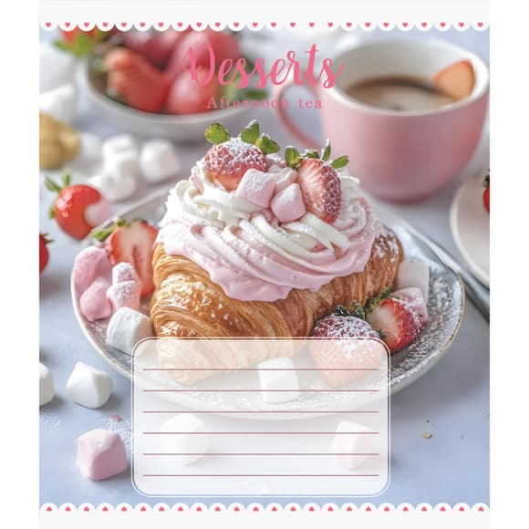 Зошит для школярів "Десерт" 018-590546L-4 у лінію, 18 аркушів