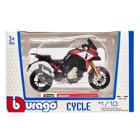 Детская модель Мотоцикла "DUCATI Multistrada V4" Bburago 18-51030-21 масштаб 1:18