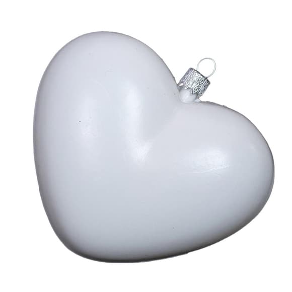 Пластиковий медальйон для декору "Серце" ZDP-Heart 7 см, білий