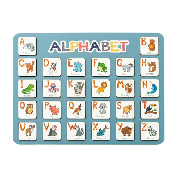 УЦЕНКА!!! Деревянный алфавит-вкладыш английский "ALPHABET" Vladico 3240-03-002-UC синий 29х39 см