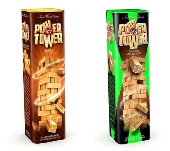 Развивающая настольная игра Джанга VEGA POWER TOWER 7802DT, 56 блоков
