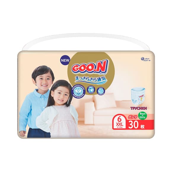 Трусики-підгузки Goo.N Premium Soft для дітей (розмір 6(2XL), 15-25 kg, 30 шт)