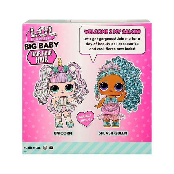 Игровой набор с мегакуклой L.O.L. Surprise! серии Big Baby Hair Hair Hair – Королева Всплеск