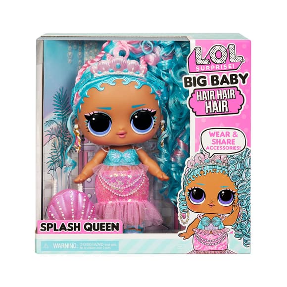 Игровой набор с мегакуклой L.O.L. Surprise! серии Big Baby Hair Hair Hair – Королева Всплеск