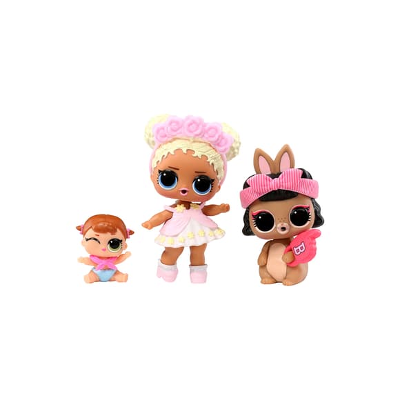 Набор игровых фигурок L.O.L. Surprise! серии OPP Tot + Pet + Lil Sis - Флаувер Чайлд, Шорт Стоп Хо