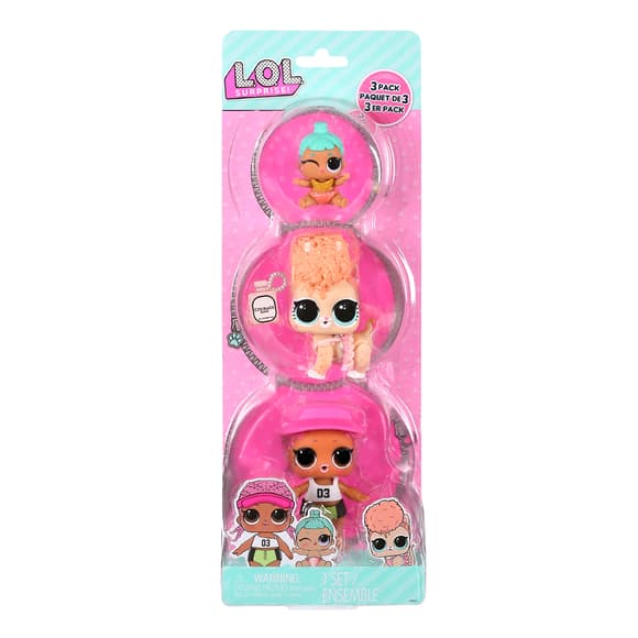 Набор игровых фигурок L.O.L. Surprise! серии OPP Tot + Pet + Lil Sis - Спайки, Китти, Лил Дженни