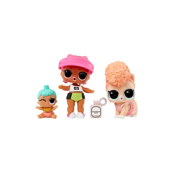 Набор игровых фигурок L.O.L. Surprise! серии OPP Tot + Pet + Lil Sis - Спайки, Китти, Лил Дженни