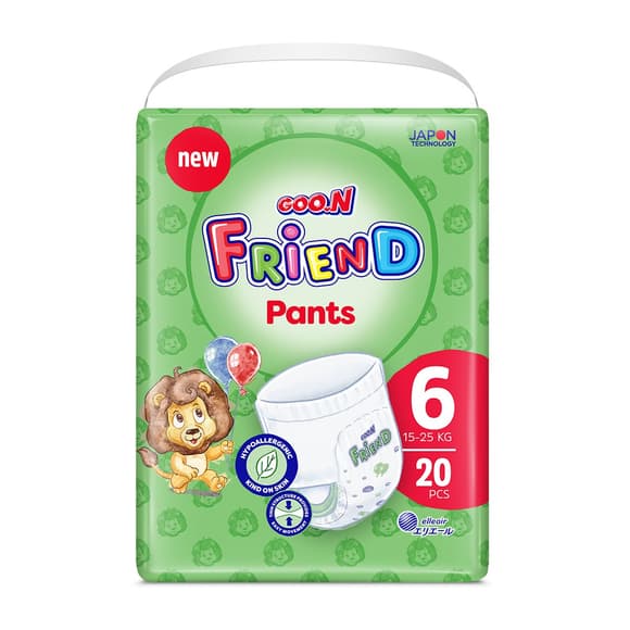 Трусики-підгузки Goo.N Friend для дітей 15-25 кг (розмір 6(XXL), 20 шт)