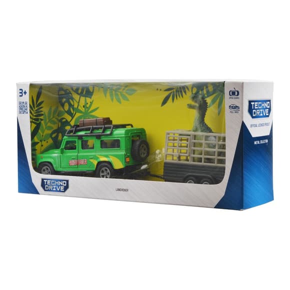 Игровой набор – Land Rover (с прицепом и динозавром)