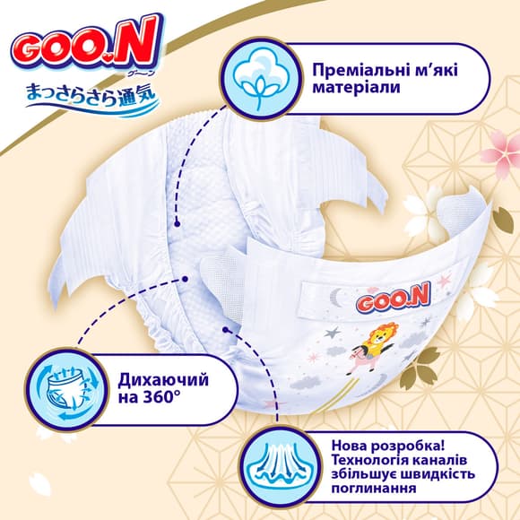 Подгузники Goo.N Premium Soft для детей (размер 5(XL), 12-20 кг, 40 шт.)