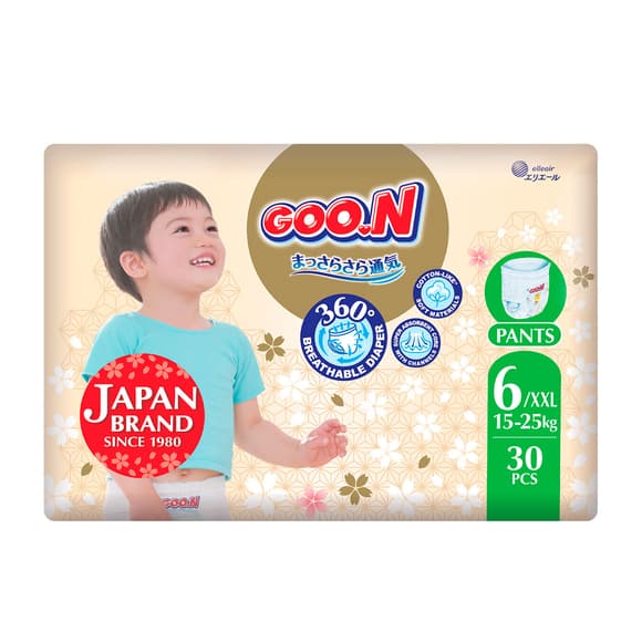 Трусики-подгузники Goo.N Premium Soft (размер 6(2XL), 15-25 кг, 30 шт)