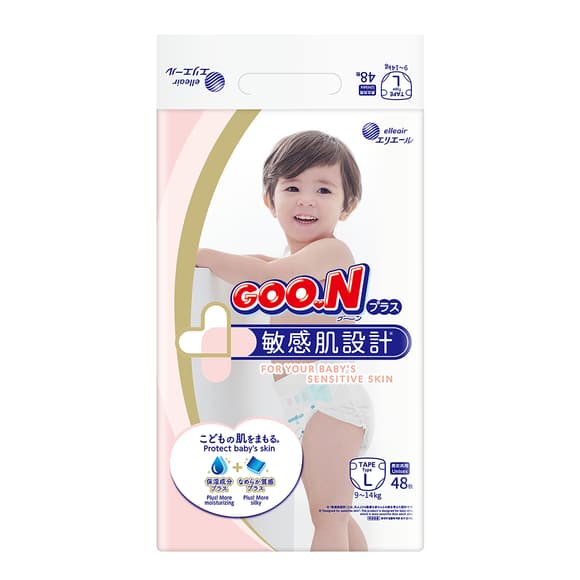 Подгузники Goo.N Plus для детей (размер 4(L), 9-14 кг, 48 шт)