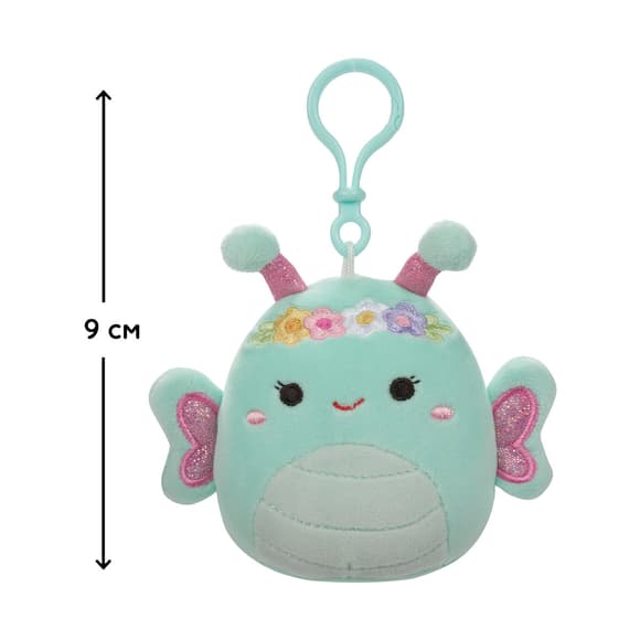 Мягкая игрушка на клипсе Squishmallows- Бабочка Рейна (9 cm)