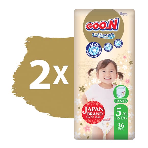 Трусики-подгузники GOO.N Premium Soft для детей (размер 5(XL), 12-17 kg, 72 шт.)