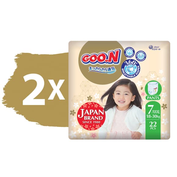 Трусики-подгузники GOO.N Premium Soft для детей  (размер 7(3XL), 18-30 kg, 44 шт.)
