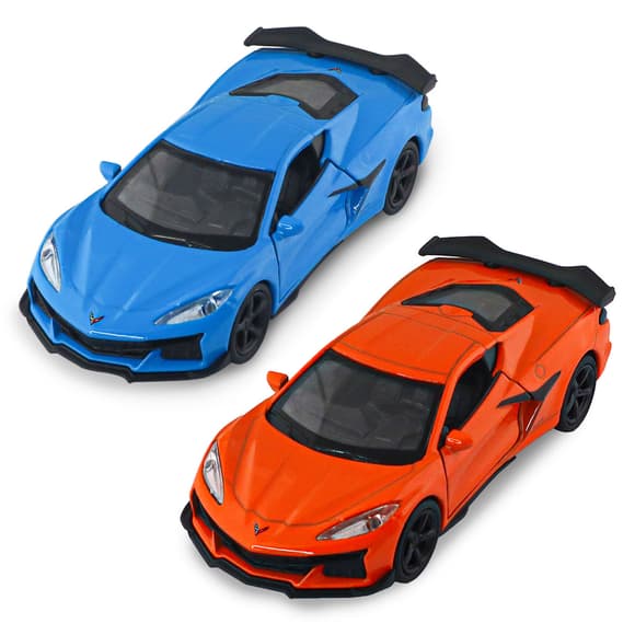 Автомодель - Chevrolet Corvette Z06 2023 (помаранчевий, світло-блакитний)